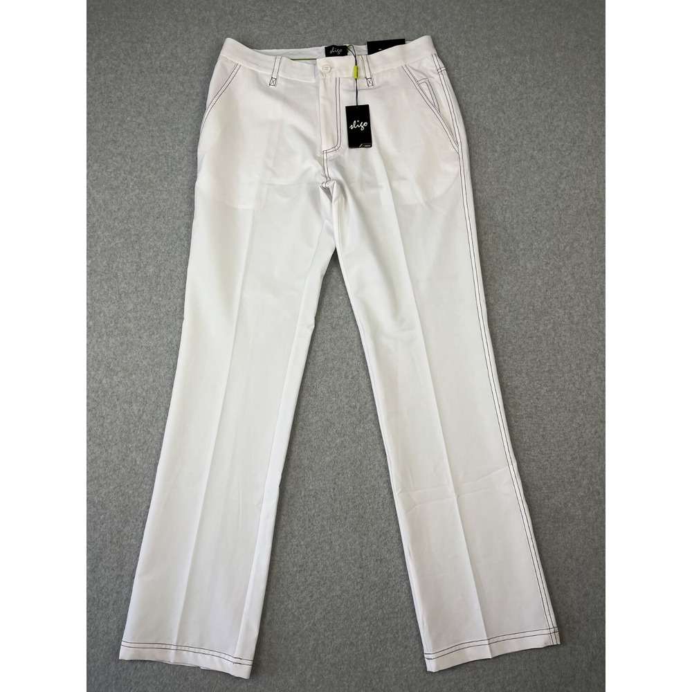 Sligo‎ Preston Golf Pants Mens 32 White Straight Performance Activewear Stretch